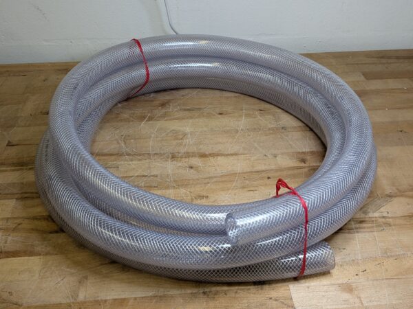 Clear Vinyl Reinforced PVC Hose 20 Ft. x 1-1/4 In. ID. 100 PSI Max.