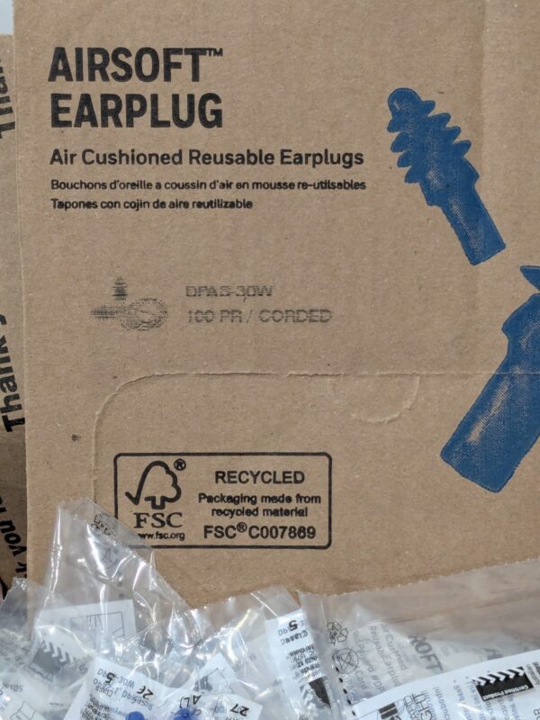 HOWARD LEIGHT Earplugs: 27 dB, Rubber, Flanged, Push-In, Corded Qty 100 DPAS-30W
