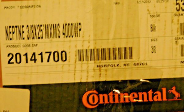 CONTINENTAL CONTITECH NEPTUNE High Pressure Hose 3/8" X 25Ft X 4000 psi 20141700