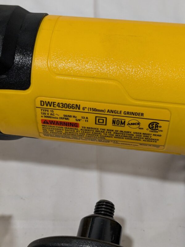 DEWALT 6" Wheel Diam, 11000 RPM, Corded Angle Grinder DWE43066N