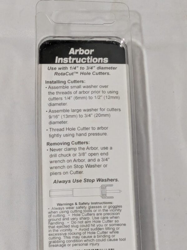 HOUGEN Hole Saw Arbor: Straight Shank, Pin Pilot 11088