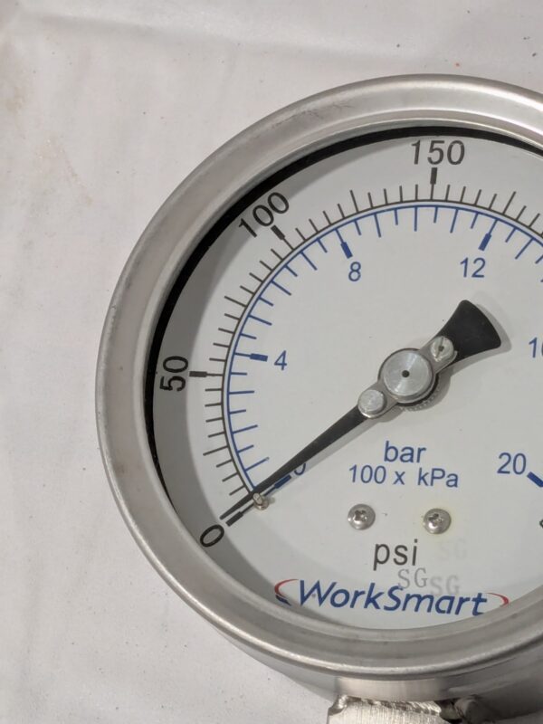 Pressure Gauge: 4" Dial, 300 psi, 1/4" Thread, NPT, Lower Mount WS-PE-GAGE-265