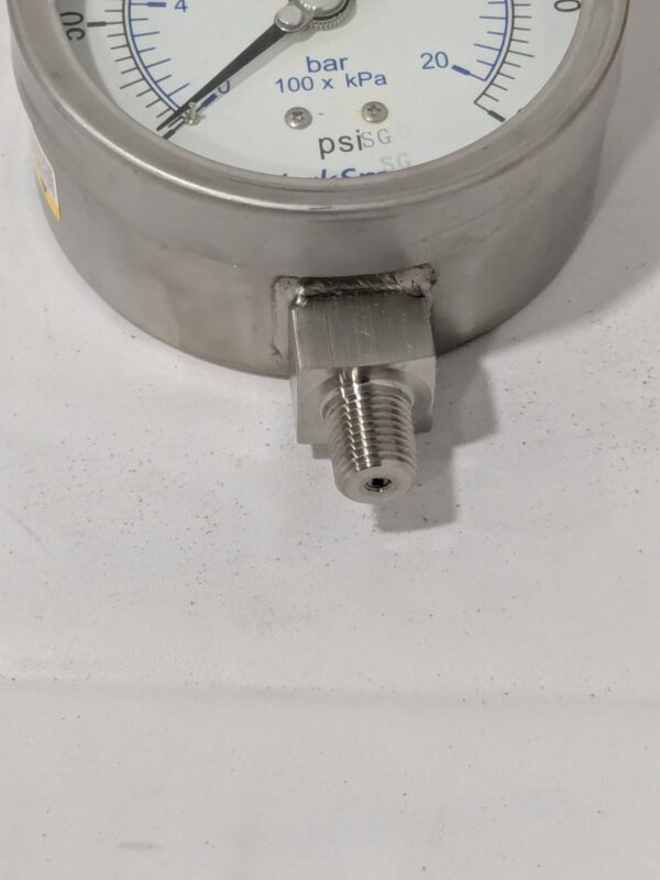 Pressure Gauge: 4" Dial, 300 psi, 1/4" Thread, NPT, Lower Mount WS-PE-GAGE-265