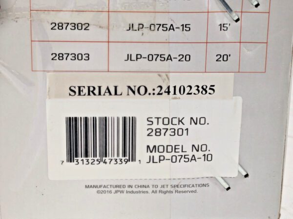 Jet 3/4 Ton Lever Chain Hoist 10 Ft Lift JLP-075A-10 287301