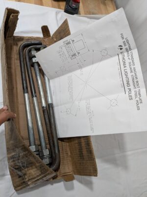 Lithonia Box of 4 ABSSS-4C Anchor Bolts with Template for SSS 4C Pole