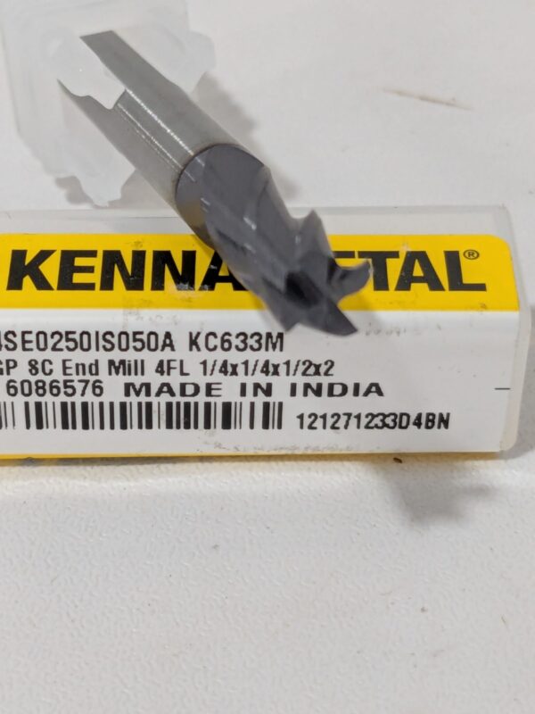 KENNAMETAL Square End Mill: 1/4" Dia, 1/2" LOC, 4 Flute 6086576