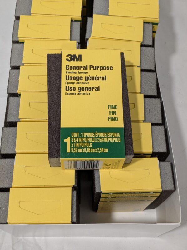 3M Sanding Sponge 2-5/8" W, 3-3/4" L, 1" Thick, Fine Grade Qty 24 7100237087