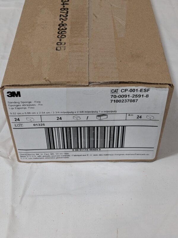3M Sanding Sponge 2-5/8" W, 3-3/4" L, 1" Thick, Fine Grade Qty 24 7100237087