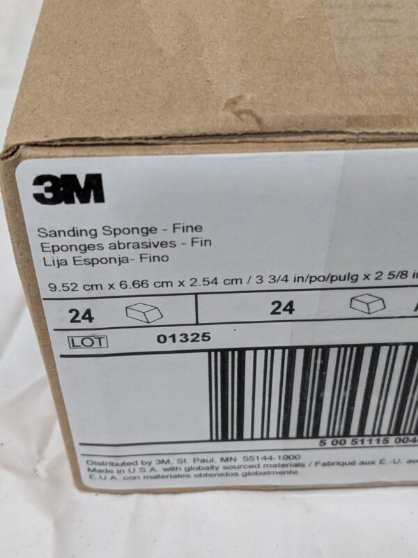 3M Sanding Sponge 2-5/8" W, 3-3/4" L, 1" Thick, Fine Grade Qty 24 7100237087