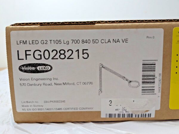 Vision-Luxo Round LED Magnifier 5-Diopter (2.25x) 45" Arm Light Gray LFG028215