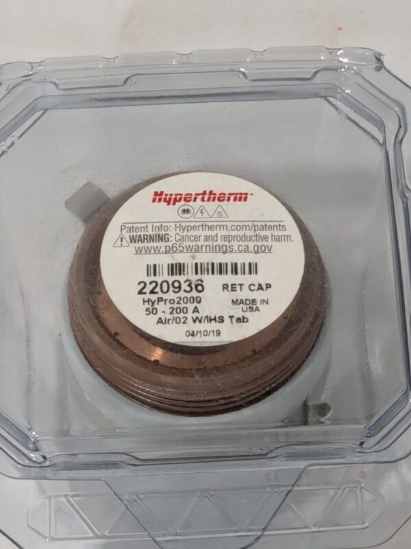 Hypertherm Shield Cap, Hypro2000 O2/Air Clockwise With IHS Tab 220936