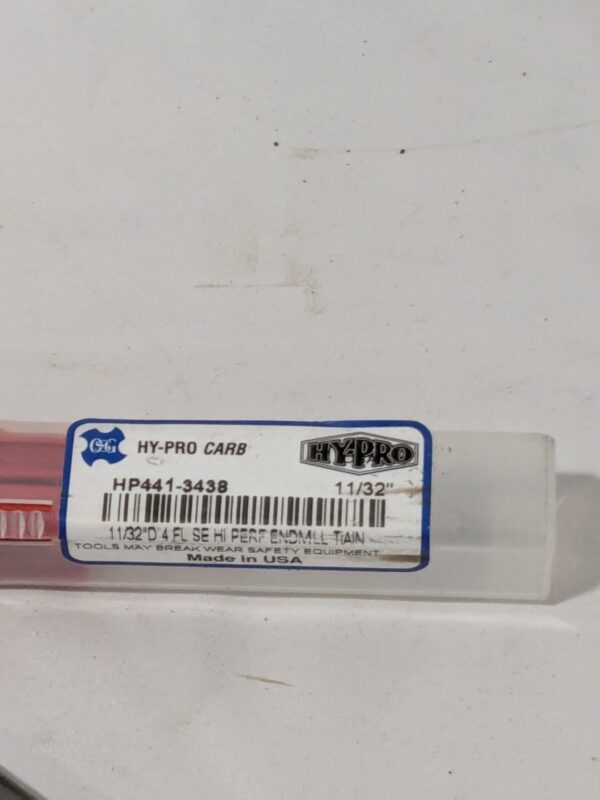 OSG Square End Mill: 11/32" Dia, 7/8" LOC, 4 Flute HP441-3438
