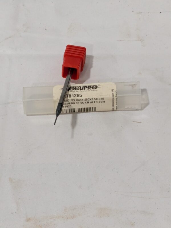 Accupro Corner Radius End Mill 1/32" Diam, 3 FL, 2-1/2" OAL 62781265