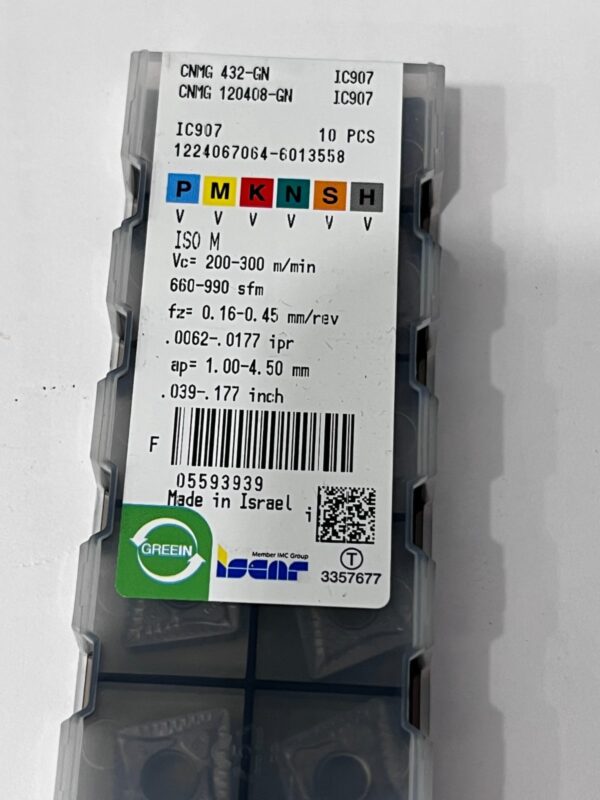 Iscar Turning Insert: CNMG 432-GN IC907, Carbide 10 pack