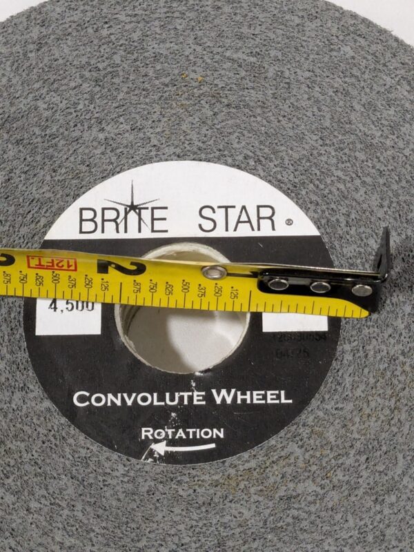 Brite Star Convolute Wheel 6" Dia, 1" Face Width, 1" Hole 4,500 RPM, Grade 9SFIN