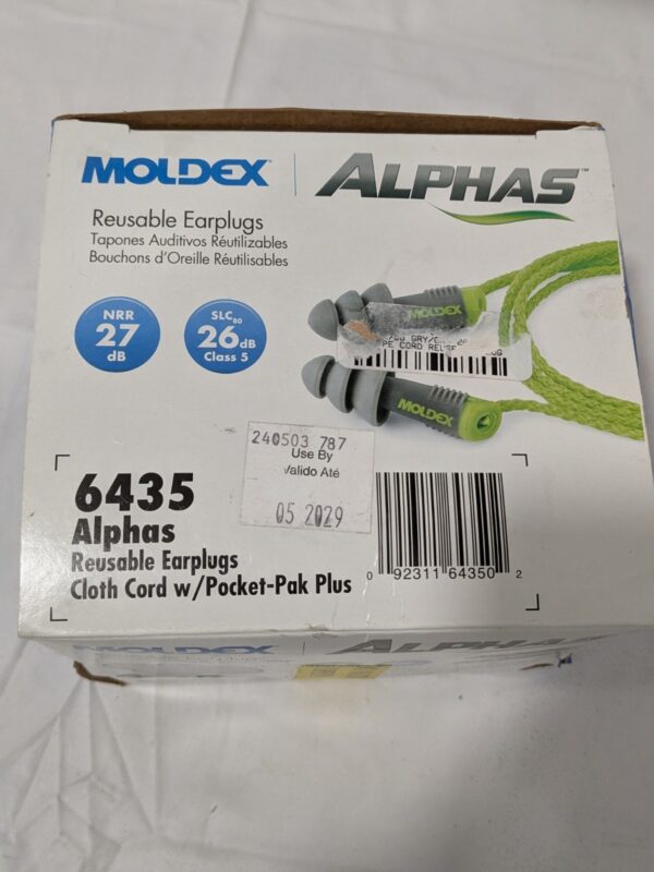 Moldex Alphas Earplug, One Size, Reusable corded Qty 50 6435