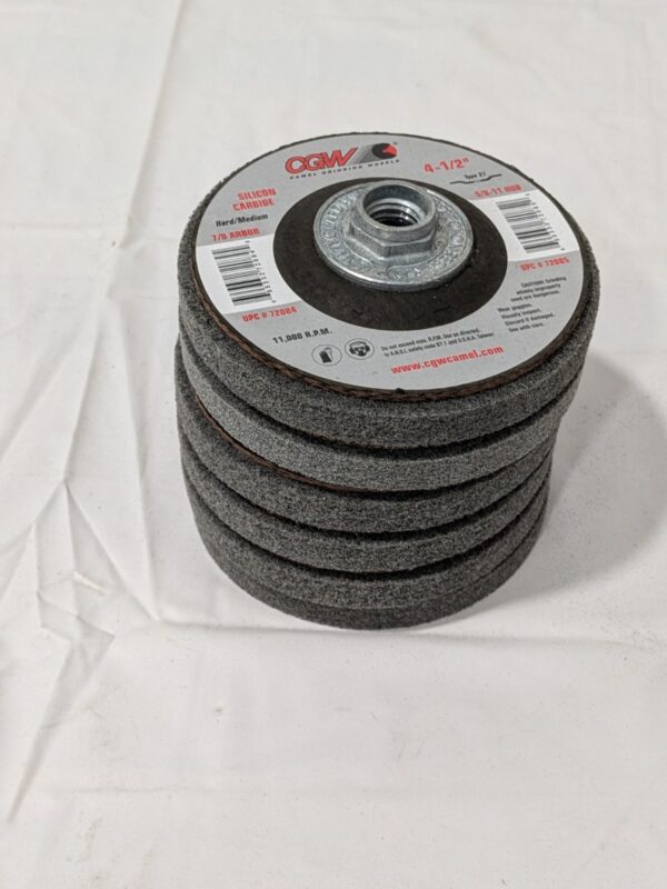 CGW Grinder Wheel 4-1/2 x 5/8-11 Silicon Carbide Hard-Medium Qty 6 72085