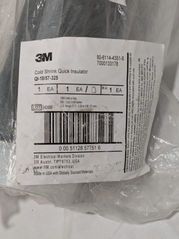 3M Heat-Shrink & Cold-Shrink Sleeve: 2-1/4" ID Before Shrinking 7000133178
