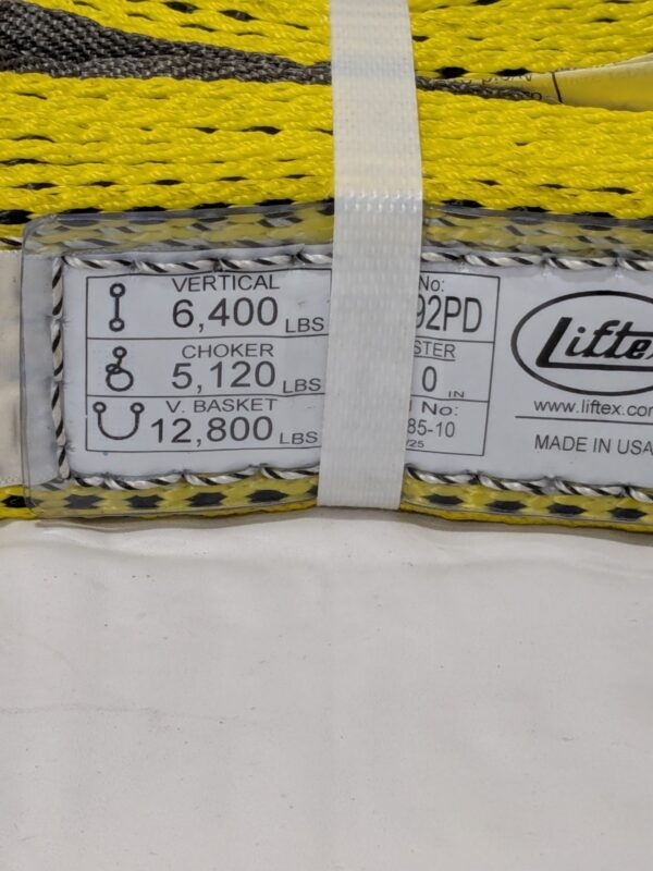 LIFTEX Flat Eye & Eye, Type 3 Web Sling: 6' Long, 2" Wide FBE292X6PD