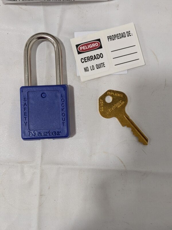 MASTERLOCK Lockout Padlock Keyed Different Thermoplastic, Blue Qty 6 410BLU