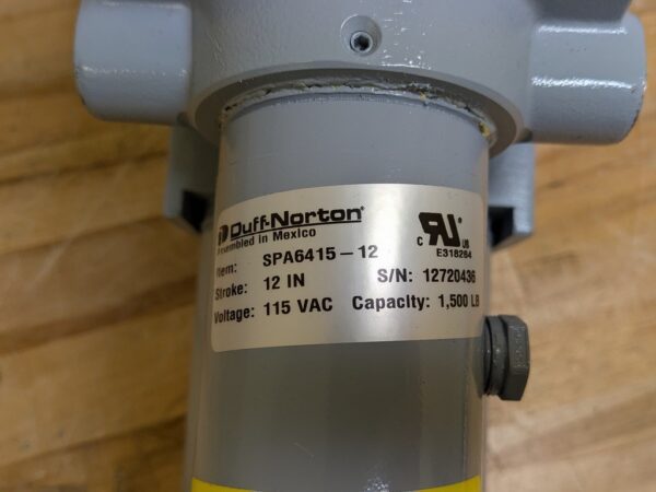 Duff Norton Electromechanical Linear Actuator w/ Limit Switch 12" Stroke 115v