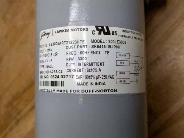 Duff Norton Electromechanical Linear Actuator w/ Limit Switch 12" Stroke 115v