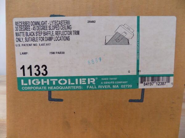 Lytecaster 6-3/4" Reflector Trim 30-45 Degree Sloped Ceiling Matte Black /White