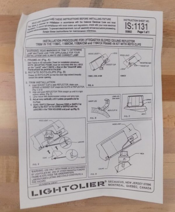 Lytecaster 6-3/4" Reflector Trim 30-45 Degree Sloped Ceiling Matte Black /White