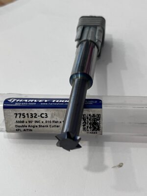 Harvey Double Angle Milling Cutter: 90 °, 1/2" Cut Dia, 0.198" Cut Width carbide