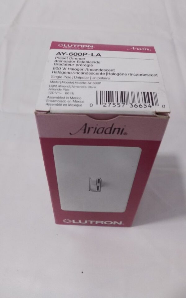 Lutron AY-600P-LA Ariadni 600W Incandescent / Halogen Single Pole Preset Dimmer