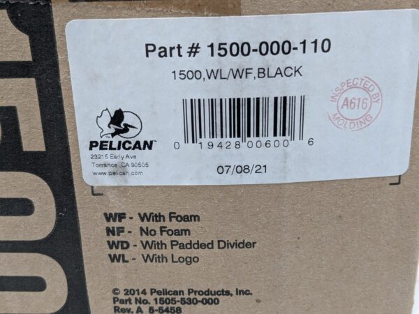 Pelican 1500 Hard Case Black w/Foam 1500-000-110