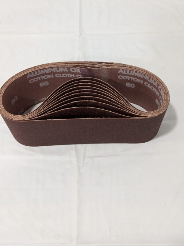 NORTON Abrasive Belt: 3" Wide, 21" OAL, 80G, Aluminum Oxide Qty 10 78072727924