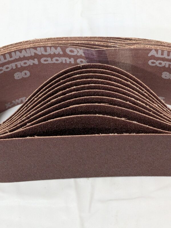 NORTON Abrasive Belt: 3" Wide, 21" OAL, 80G, Aluminum Oxide Qty 10 78072727924