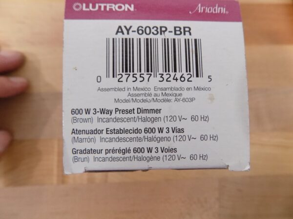 Lutron AY-603PH-BR Ariadni 600 W 3-Way Brown Dimmer