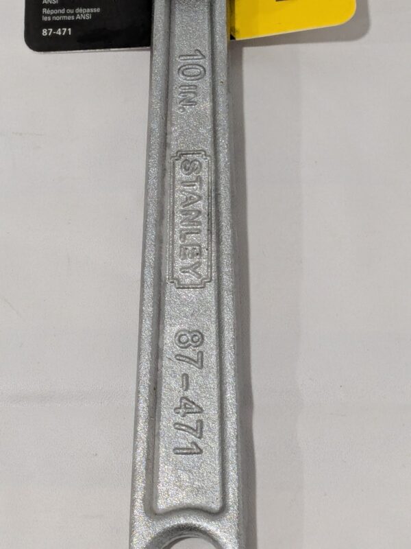 STANLEY Adjustable Wrench: 10" OAL, 1-1/4" Jaw Capacity 87-471