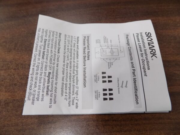 Lutron Skylark Slide Dimmer with Rocker Switch SF-10P-AL Almond