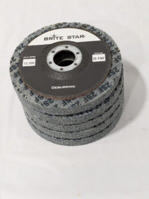 Brite Star Deburring Disc: 4-1/2" Dia, 7/8" Hole, Fine Grade Qty 5 66261112570