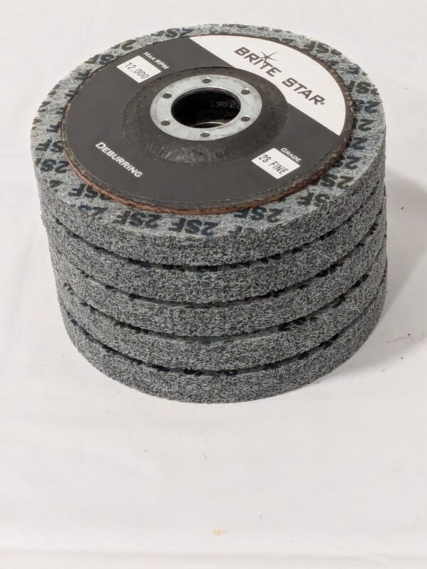 Brite Star Deburring Disc: 4-1/2" Dia, 7/8" Hole, Fine Grade Qty 5 66261112570