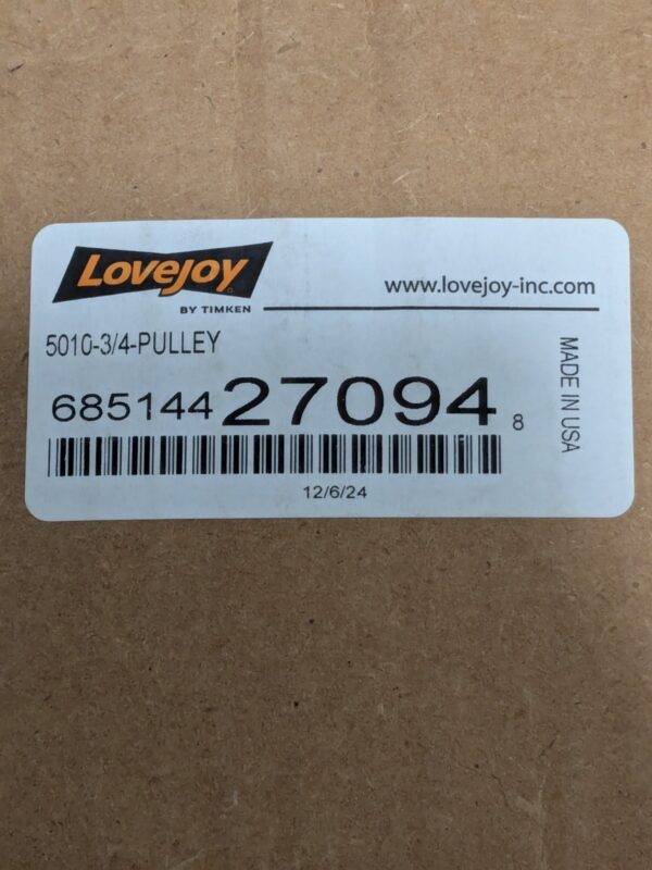 Lovejoy Spring Loaded Variable Speed Pulley 3-1/2" L 1.72" Min Pitch 68514427094