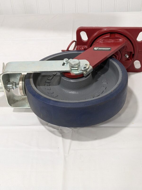 HAMILTON Swivel Top Plate Caster Polyurethane, 8" Dia, 2" Width S-HS-8SPB-4SL-ZB