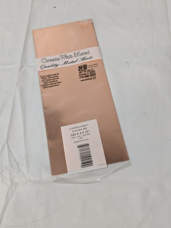 Create with Metal K&S Tin Sheet 0.025''x 4" x 10" #259