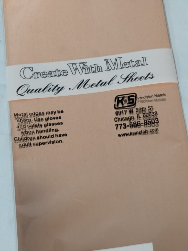 Create with Metal K&S Tin Sheet 0.025''x 4" x 10" #259