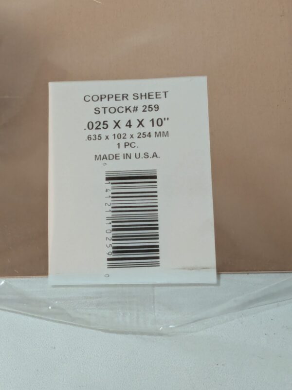 Create with Metal K&S Tin Sheet 0.025''x 4" x 10" #259