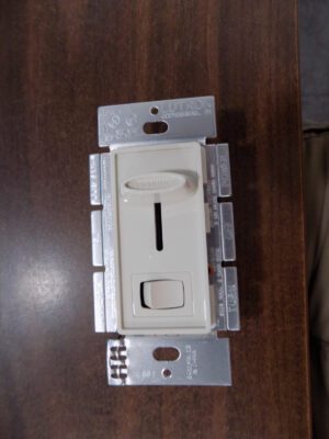 Lutron Skylark Slide Dimmer with Rocker Switch S-600P-LA 600W Light Almond
