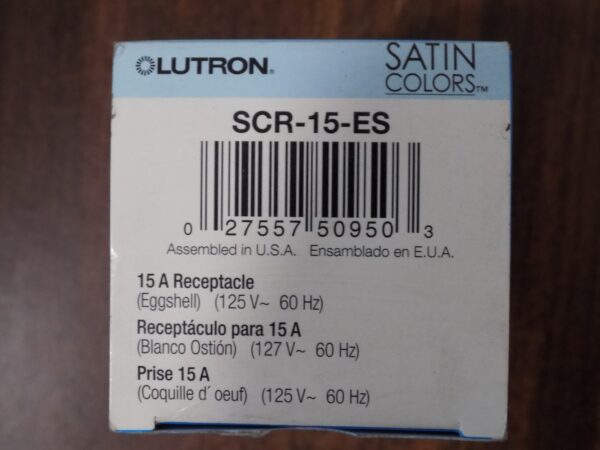 Lutron SCR-15-ES Claro 15A Duplex Receptacle Eggshell