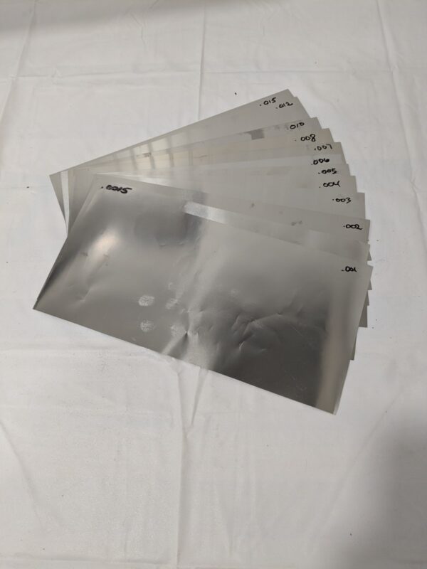 Maudlin 12 Piece, 0.001 to 0.015" Shim Stock Sheet Assortment 302-ASST-12