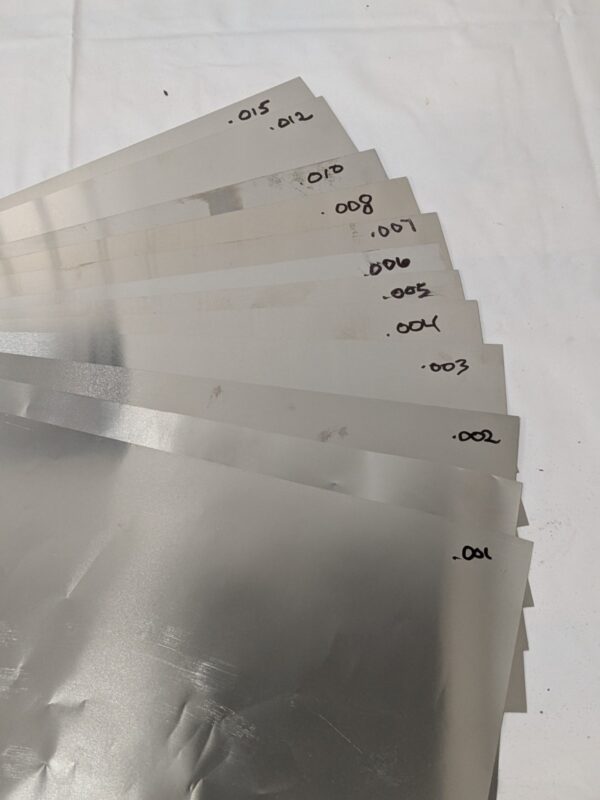 Maudlin 12 Piece, 0.001 to 0.015" Shim Stock Sheet Assortment 302-ASST-12