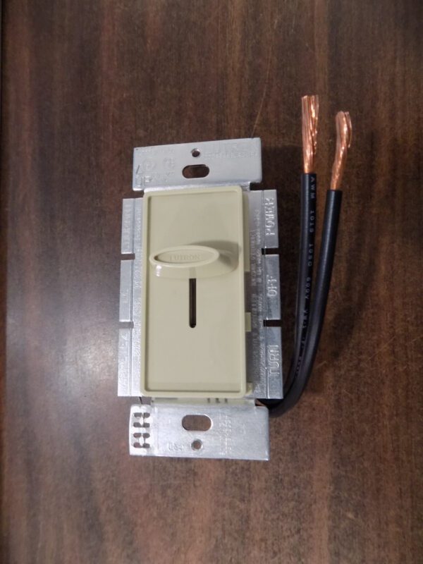 Lutron S-1000-IV Skylark Slide-To-Off Single Pole Dimmer 1000W Max Ivory