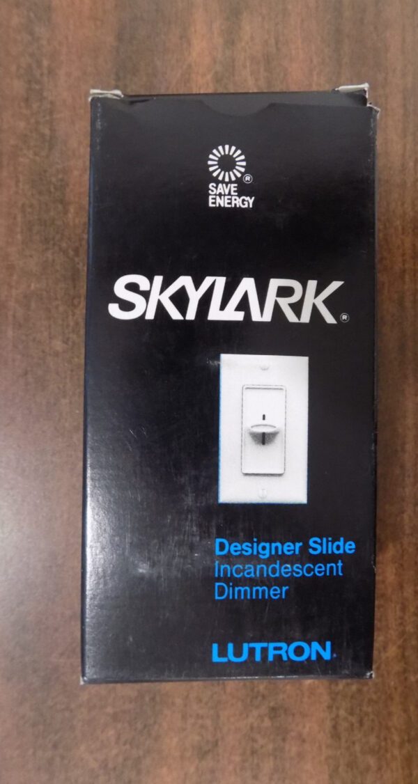 Lutron S-1000-IV Skylark Slide-To-Off Single Pole Dimmer 1000W Max Ivory