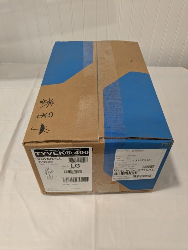DUPONT Disposable Coveralls Particle Protection Sz L Qty 25 TY120SWHLG002500